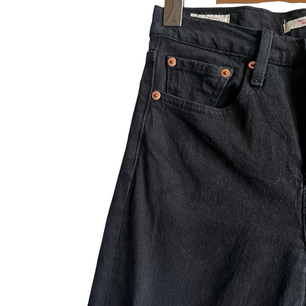 Levi’s Wedgie Straight Ankle Jeans Black Sprout W24 High Rise - Picture 5 of 15